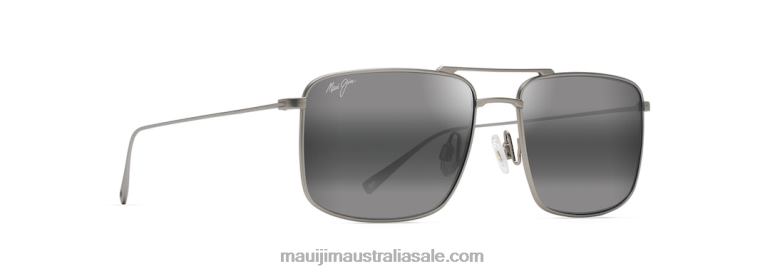 Aeko Polarized Aviator Sunglasses Maui Jim TVVRT18 Matte Titanium/Neutral Grey