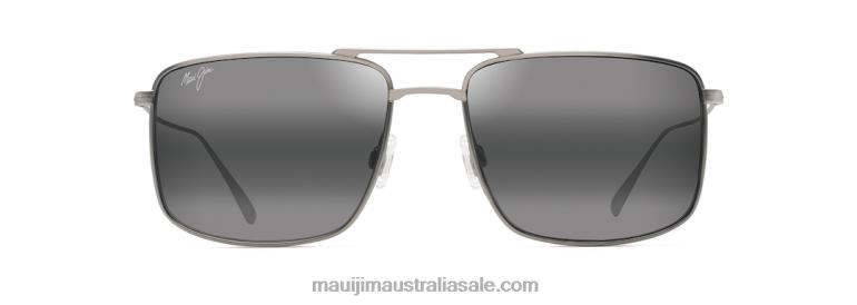 Aeko Polarized Aviator Sunglasses Maui Jim TVVRT18 Matte Titanium/Neutral Grey