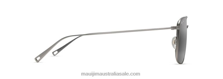 Aeko Polarized Aviator Sunglasses Maui Jim TVVRT18 Matte Titanium/Neutral Grey
