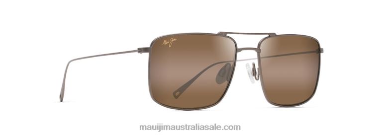 Aeko Polarized Aviator Sunglasses Maui Jim TVVRT20 Satin Sepia/HCL Bronze