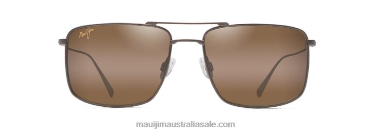 Aeko Polarized Aviator Sunglasses Maui Jim TVVRT20 Satin Sepia/HCL Bronze