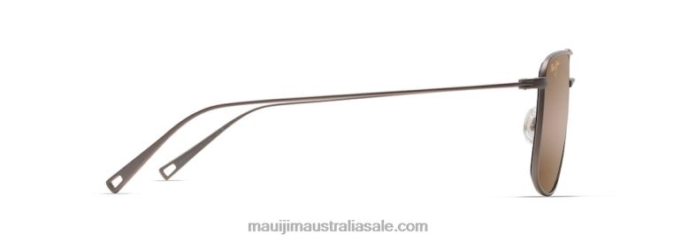 Aeko Polarized Aviator Sunglasses Maui Jim TVVRT20 Satin Sepia/HCL Bronze