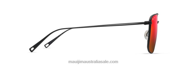 Aeko Polarized Aviator Sunglasses Maui Jim TVVRT21 Matte Black/HAWAII LAVA