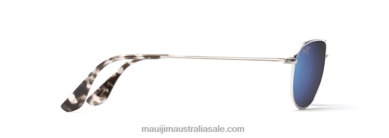 Baby Beach Polarized Aviator Sunglasses Maui Jim TVVRT326 Silver/Blue Hawaii