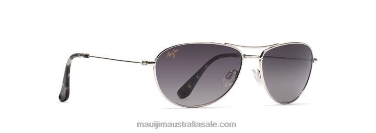 Baby Beach Polarized Aviator Sunglasses Maui Jim TVVRT327 Silver/Neutral Grey