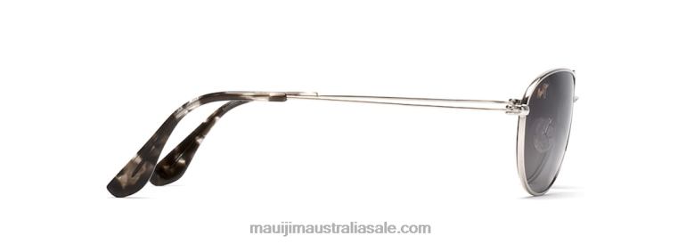 Baby Beach Polarized Aviator Sunglasses Maui Jim TVVRT327 Silver/Neutral Grey