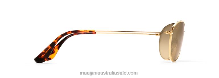 Baby Beach Polarized Aviator Sunglasses Maui Jim TVVRT328 Gold/HCL Bronze