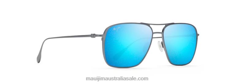 Beaches Asian Fit Polarized Aviator Sunglasses Maui Jim TVVRT361 Dove Grey/Blue Hawaii