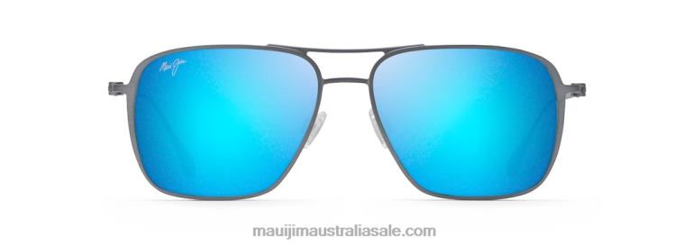 Beaches Asian Fit Polarized Aviator Sunglasses Maui Jim TVVRT361 Dove Grey/Blue Hawaii