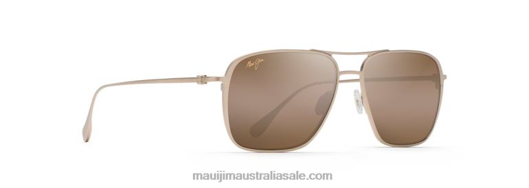 Beaches Asian Fit Polarized Aviator Sunglasses Maui Jim TVVRT362 Satin Gold/HCL Bronze