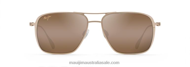 Beaches Asian Fit Polarized Aviator Sunglasses Maui Jim TVVRT362 Satin Gold/HCL Bronze