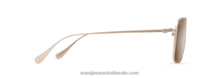 Beaches Asian Fit Polarized Aviator Sunglasses Maui Jim TVVRT362 Satin Gold/HCL Bronze