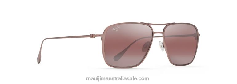 Beaches Asian Fit Polarized Aviator Sunglasses Maui Jim TVVRT364 Brown Red Satin/Rose
