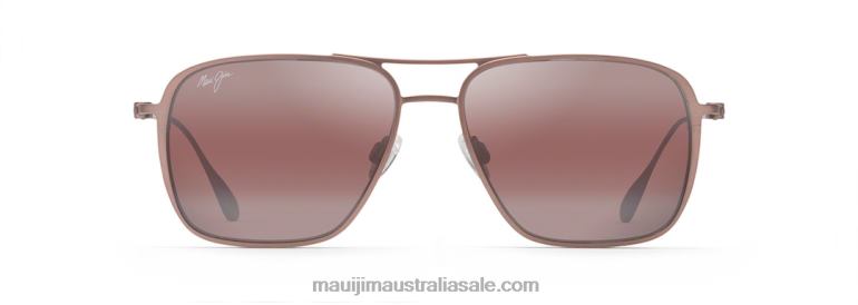 Beaches Asian Fit Polarized Aviator Sunglasses Maui Jim TVVRT364 Brown Red Satin/Rose