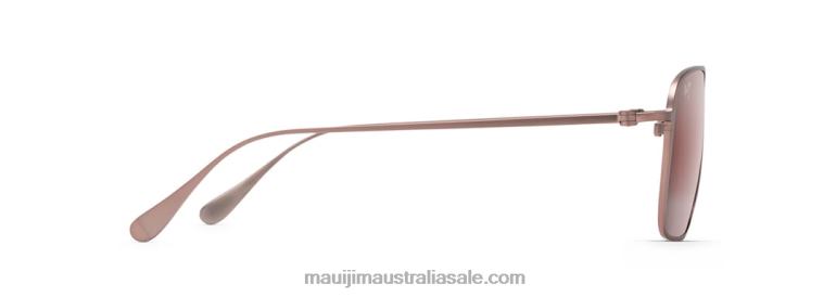 Beaches Asian Fit Polarized Aviator Sunglasses Maui Jim TVVRT364 Brown Red Satin/Rose