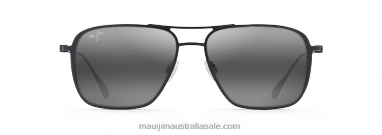 Beaches Polarized Aviator Sunglasses Maui Jim TVVRT375 Matte Black/Neutral Grey