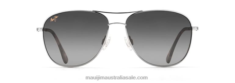 Cliff House Polarized Aviator Sunglasses Maui Jim TVVRT198 Silver/Neutral Grey