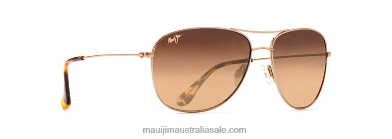 Cliff House Polarized Aviator Sunglasses Maui Jim TVVRT199 Gold/HCL Bronze