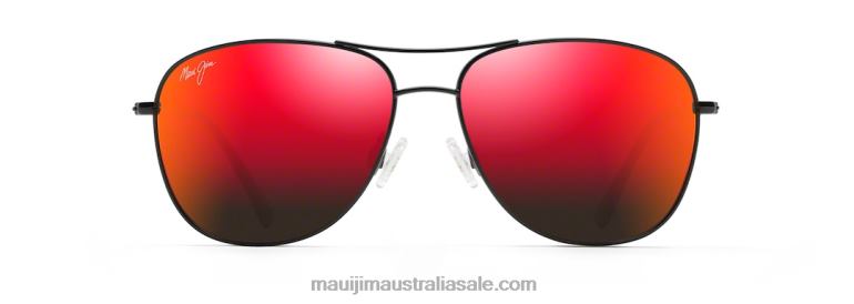 Cliff House Polarized Aviator Sunglasses Maui Jim TVVRT203 Gloss Black/HAWAII LAVA