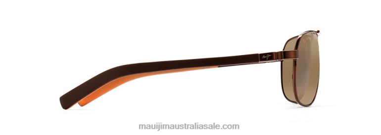Guardrails Polarized Aviator Sunglasses Maui Jim TVVRT389 Metallic Gloss Copper/HCL Bronze