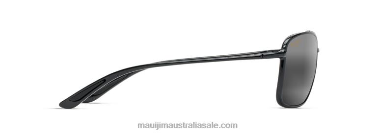 Kaupo Gap Polarized Aviator Sunglasses Maui Jim TVVRT163 Black Gloss/Neutral Grey