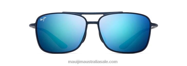 Kaupo Gap Polarized Aviator Sunglasses Maui Jim TVVRT164 Matte Blue/Blue Hawaii