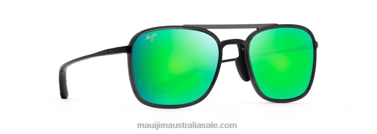 Keokea Polarized Aviator Sunglasses Maui Jim TVVRT105 Translucent Grey/Green