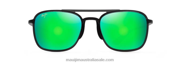Keokea Polarized Aviator Sunglasses Maui Jim TVVRT105 Translucent Grey/Green