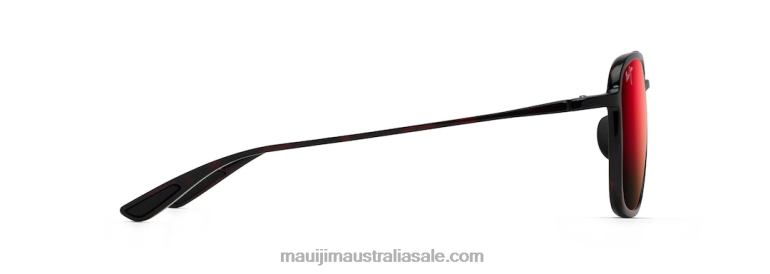 Keokea Polarized Aviator Sunglasses Maui Jim TVVRT107 Red and Black Tortoise/HAWAII LAVA