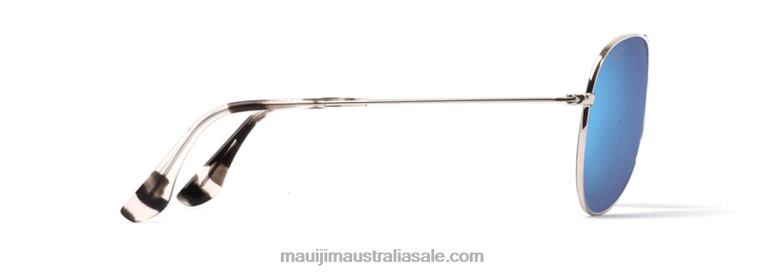 Mavericks Polarized Aviator Sunglasses Maui Jim TVVRT316 Silver/Blue Hawaii