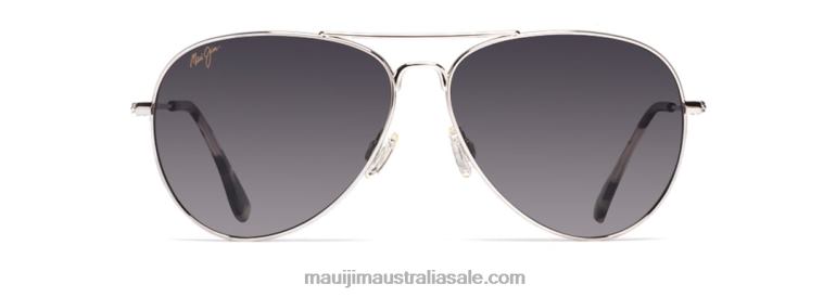 Mavericks Polarized Aviator Sunglasses Maui Jim TVVRT317 Silver/Neutral Grey