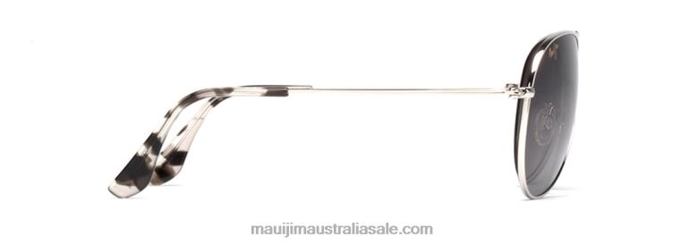 Mavericks Polarized Aviator Sunglasses Maui Jim TVVRT317 Silver/Neutral Grey
