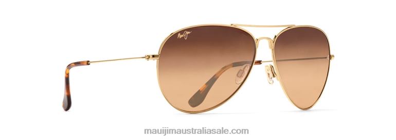 Mavericks Polarized Aviator Sunglasses Maui Jim TVVRT318 Gold/HCL Bronze