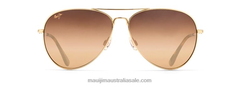 Mavericks Polarized Aviator Sunglasses Maui Jim TVVRT318 Gold/HCL Bronze