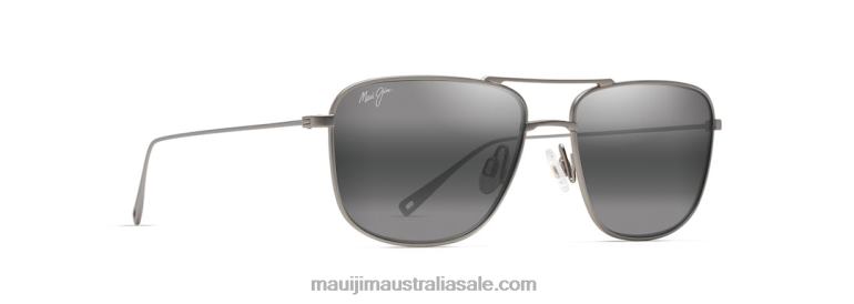 Mikioi Polarized Aviator Sunglasses Maui Jim TVVRT6 Matte Titanium/Neutral Grey