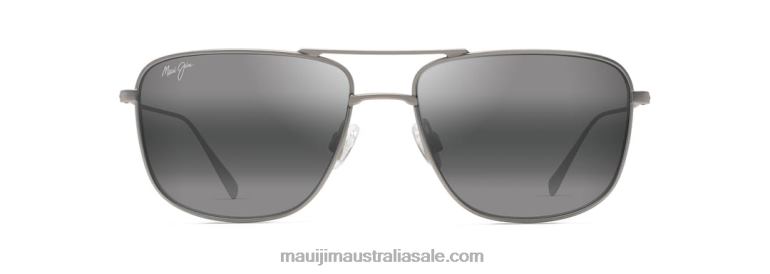 Mikioi Polarized Aviator Sunglasses Maui Jim TVVRT6 Matte Titanium/Neutral Grey