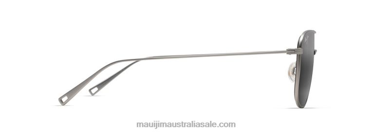 Mikioi Polarized Aviator Sunglasses Maui Jim TVVRT6 Matte Titanium/Neutral Grey