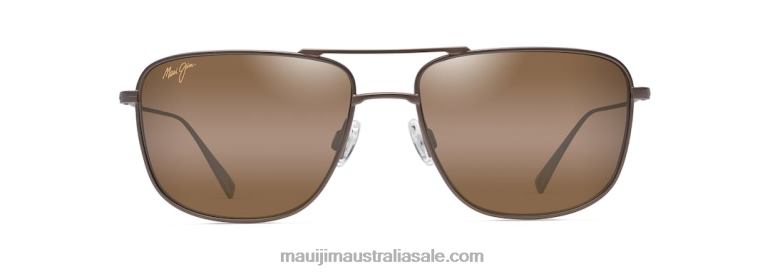 Mikioi Polarized Aviator Sunglasses Maui Jim TVVRT8 Satin Sepia/HCL Bronze