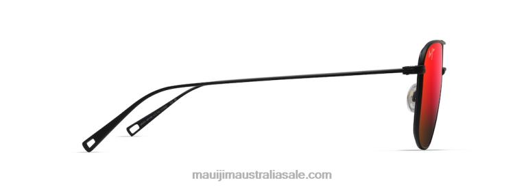 Mikioi Polarized Aviator Sunglasses Maui Jim TVVRT9 Matte Black/HAWAII LAVA