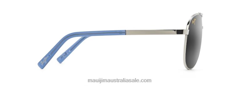 Seacliff Polarized Aviator Sunglasses Maui Jim TVVRT238 Silver/Neutral Grey