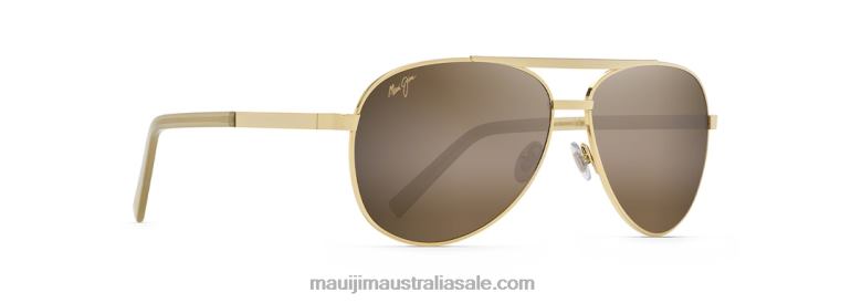 Seacliff Polarized Aviator Sunglasses Maui Jim TVVRT240 Gold/HCL Bronze