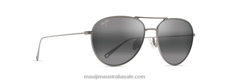 Walaka Polarized Aviator Sunglasses Maui Jim TVVRT10 Matte Titanium/Neutral Grey