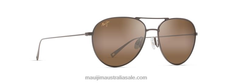 Walaka Polarized Aviator Sunglasses Maui Jim TVVRT12 Satin Sepia/HCL Bronze
