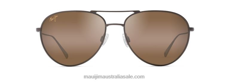 Walaka Polarized Aviator Sunglasses Maui Jim TVVRT12 Satin Sepia/HCL Bronze