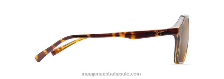 Wedges Polarized Aviator Sunglasses Maui Jim TVVRT49 Tortoise with Amber Interior/HCL Bronze