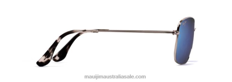 Wiki Wiki Polarized Aviator Sunglasses Maui Jim TVVRT412 Silver/Blue Hawaii