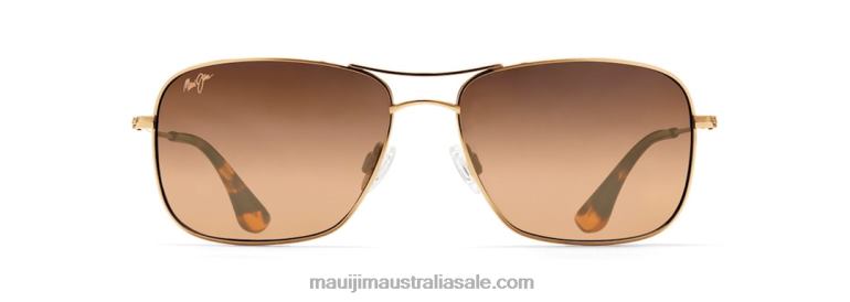 Wiki Wiki Polarized Aviator Sunglasses Maui Jim TVVRT414 Gold/HCL Bronze