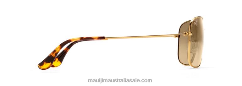 Wiki Wiki Polarized Aviator Sunglasses Maui Jim TVVRT414 Gold/HCL Bronze