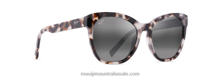 Alulu Polarized Cat Eye Sunglasses Maui Jim TVVRT45 White Tokyo Tortoise/Neutral Grey