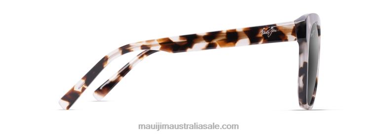 Alulu Polarized Cat Eye Sunglasses Maui Jim TVVRT45 White Tokyo Tortoise/Neutral Grey